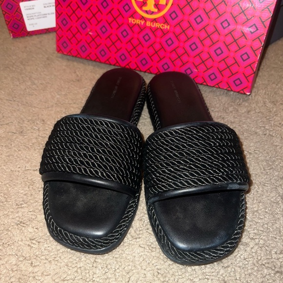 Tory Burch Black Slide Sandals - Picture 2 of 5